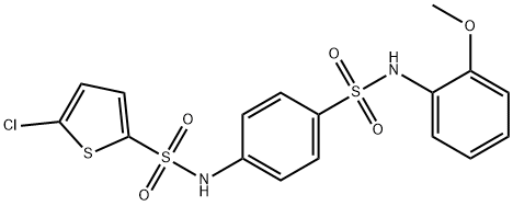 5-chloro-N-[4-[(2-methoxyphenyl)sulfamoyl]phenyl]thiophene-2-sulfonamide Struktur