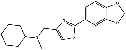 N-[[2-(1,3-benzodioxol-5-yl)-1,3-thiazol-4-yl]methyl]-N-methylcyclohexanamine 化学構造式