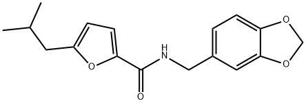 N-(1,3-benzodioxol-5-ylmethyl)-5-(2-methylpropyl)furan-2-carboxamide Structure