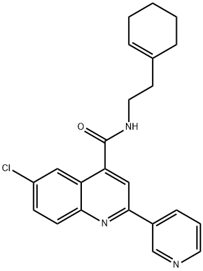 6-chloro-N-[2-(cyclohexen-1-yl)ethyl]-2-pyridin-3-ylquinoline-4-carboxamide Struktur