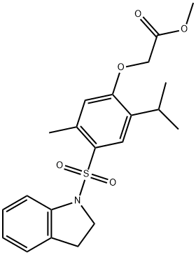 methyl 2-[4-(2,3-dihydroindol-1-ylsulfonyl)-5-methyl-2-propan-2-ylphenoxy]acetate|