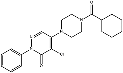 4-chloro-5-[4-(cyclohexanecarbonyl)piperazin-1-yl]-2-phenylpyridazin-3-one Structure