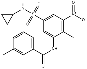 N-[5-(cyclopropylsulfamoyl)-2-methyl-3-nitrophenyl]-3-methylbenzamide Structure