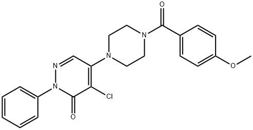 4-chloro-5-[4-(4-methoxybenzoyl)piperazin-1-yl]-2-phenylpyridazin-3-one Struktur