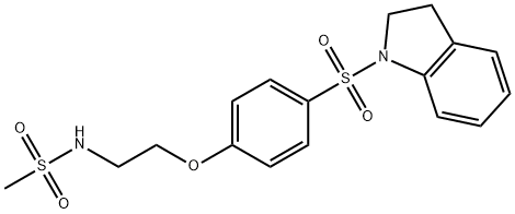 N-[2-[4-(2,3-dihydroindol-1-ylsulfonyl)phenoxy]ethyl]methanesulfonamide Struktur