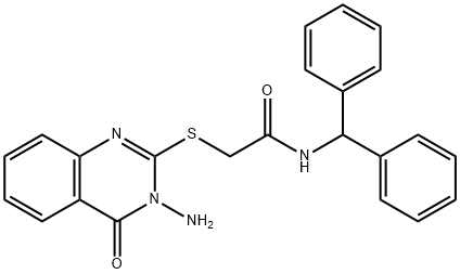2-(3-amino-4-oxoquinazolin-2-yl)sulfanyl-N-benzhydrylacetamide Struktur