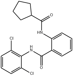 2-(cyclopentanecarbonylamino)-N-(2,6-dichlorophenyl)benzamide Structure