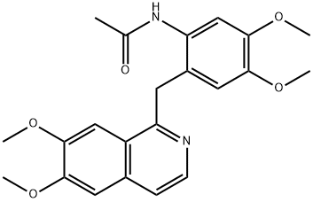 N-[2-[(6,7-dimethoxyisoquinolin-1-yl)methyl]-4,5-dimethoxyphenyl]acetamide 化学構造式