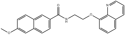 6-methoxy-N-(2-quinolin-8-yloxyethyl)naphthalene-2-carboxamide 化学構造式