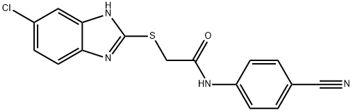 2-[(6-chloro-1H-benzimidazol-2-yl)sulfanyl]-N-(4-cyanophenyl)acetamide Structure