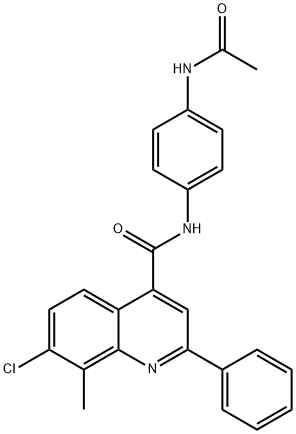 N-(4-acetamidophenyl)-7-chloro-8-methyl-2-phenylquinoline-4-carboxamide Struktur