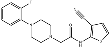 N-(3-cyanothiophen-2-yl)-2-[4-(2-fluorophenyl)piperazin-1-yl]acetamide Struktur