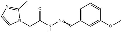 N-[(E)-(3-methoxyphenyl)methylideneamino]-2-(2-methylimidazol-1-yl)acetamide Structure