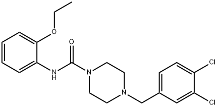 4-[(3,4-dichlorophenyl)methyl]-N-(2-ethoxyphenyl)piperazine-1-carboxamide 化学構造式