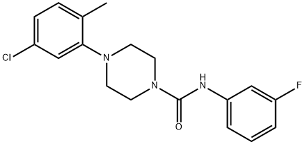 4-(5-chloro-2-methylphenyl)-N-(3-fluorophenyl)piperazine-1-carboxamide Structure