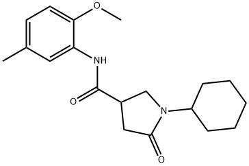 1-cyclohexyl-N-(2-methoxy-5-methylphenyl)-5-oxopyrrolidine-3-carboxamide Structure