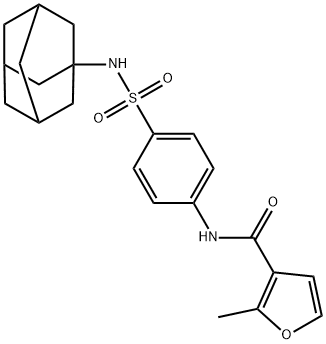 N-[4-(1-adamantylsulfamoyl)phenyl]-2-methylfuran-3-carboxamide 化学構造式