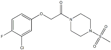 2-(3-chloro-4-fluorophenoxy)-1-(4-methylsulfonylpiperazin-1-yl)ethanone 结构式