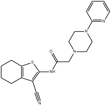 N-(3-cyano-4,5,6,7-tetrahydro-1-benzothiophen-2-yl)-2-(4-pyridin-2-ylpiperazin-1-yl)acetamide Structure