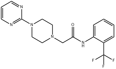 2-(4-pyrimidin-2-ylpiperazin-1-yl)-N-[2-(trifluoromethyl)phenyl]acetamide Structure