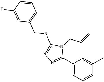 3-[(3-fluorophenyl)methylsulfanyl]-5-(3-methylphenyl)-4-prop-2-enyl-1,2,4-triazole Struktur
