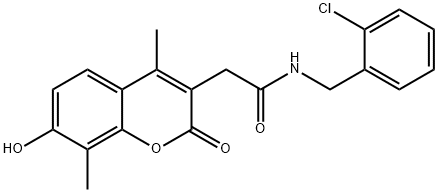 N-[(2-chlorophenyl)methyl]-2-(7-hydroxy-4,8-dimethyl-2-oxochromen-3-yl)acetamide Structure