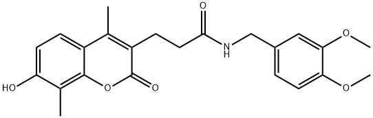 N-[(3,4-dimethoxyphenyl)methyl]-3-(7-hydroxy-4,8-dimethyl-2-oxochromen-3-yl)propanamide Structure