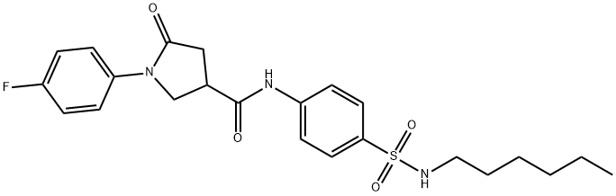 1-(4-fluorophenyl)-N-[4-(hexylsulfamoyl)phenyl]-5-oxopyrrolidine-3-carboxamide Structure