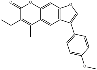 6-ethyl-3-(4-methoxyphenyl)-5-methylfuro[3,2-g]chromen-7-one Struktur