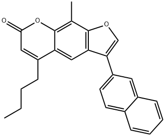 5-butyl-9-methyl-3-naphthalen-2-ylfuro[3,2-g]chromen-7-one Struktur