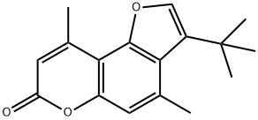 3-tert-butyl-4,9-dimethylfuro[2,3-f]chromen-7-one 化学構造式