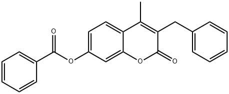 (3-benzyl-4-methyl-2-oxochromen-7-yl) benzoate 化学構造式