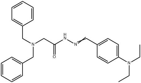 2-(dibenzylamino)-N-[(E)-[4-(diethylamino)phenyl]methylideneamino]acetamide 结构式