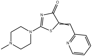 (5E)-2-(4-methylpiperazin-1-yl)-5-(pyridin-2-ylmethylidene)-1,3-thiazol-4-one Structure