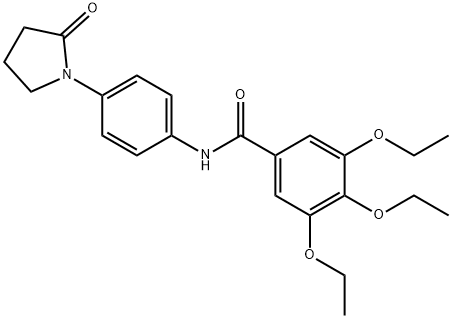 3,4,5-triethoxy-N-[4-(2-oxopyrrolidin-1-yl)phenyl]benzamide,878443-77-7,结构式