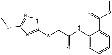 methyl 2-[[2-[(3-methylsulfanyl-1,2,4-thiadiazol-5-yl)sulfanyl]acetyl]amino]benzoate 化学構造式