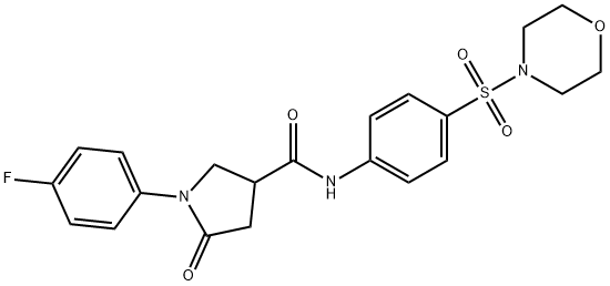 1-(4-fluorophenyl)-N-(4-morpholin-4-ylsulfonylphenyl)-5-oxopyrrolidine-3-carboxamide 化学構造式