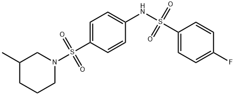 4-fluoro-N-[4-(3-methylpiperidin-1-yl)sulfonylphenyl]benzenesulfonamide Struktur