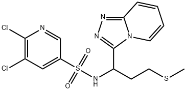 5,6-dichloro-N-[3-methylsulfanyl-1-([1,2,4]triazolo[4,3-a]pyridin-3-yl)propyl]pyridine-3-sulfonamide Structure