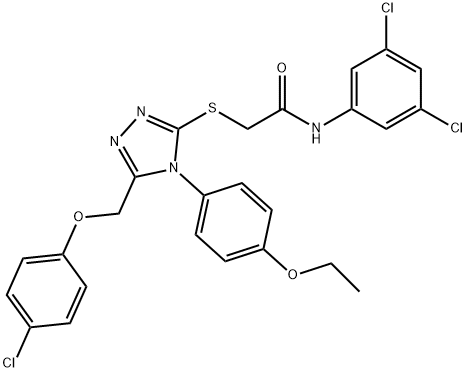 2-[[5-[(4-chlorophenoxy)methyl]-4-(4-ethoxyphenyl)-1,2,4-triazol-3-yl]sulfanyl]-N-(3,5-dichlorophenyl)acetamide Structure