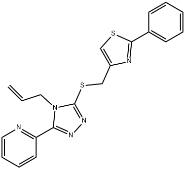 2-phenyl-4-[(4-prop-2-enyl-5-pyridin-2-yl-1,2,4-triazol-3-yl)sulfanylmethyl]-1,3-thiazole Structure