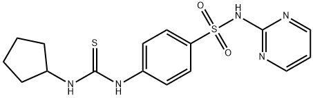 1-cyclopentyl-3-[4-(pyrimidin-2-ylsulfamoyl)phenyl]thiourea 结构式