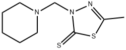 5-methyl-3-(piperidin-1-ylmethyl)-1,3,4-thiadiazole-2-thione 化学構造式