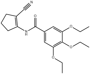 N-(2-cyanocyclopenten-1-yl)-3,4,5-triethoxybenzamide 化学構造式