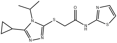 2-[(5-cyclopropyl-4-propan-2-yl-1,2,4-triazol-3-yl)sulfanyl]-N-(1,3-thiazol-2-yl)acetamide Structure