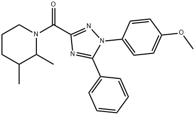 (2,3-dimethylpiperidin-1-yl)-[1-(4-methoxyphenyl)-5-phenyl-1,2,4-triazol-3-yl]methanone,884978-54-5,结构式