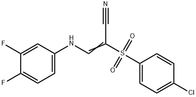 (E)-2-(4-chlorophenyl)sulfonyl-3-(3,4-difluoroanilino)prop-2-enenitrile Structure