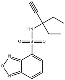 N-(3-ethylpent-1-yn-3-yl)-2,1,3-benzoxadiazole-4-sulfonamide 结构式