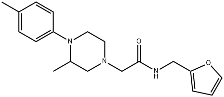 N-(furan-2-ylmethyl)-2-[3-methyl-4-(4-methylphenyl)piperazin-1-yl]acetamide Structure