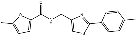 5-methyl-N-[[2-(4-methylphenyl)-1,3-thiazol-4-yl]methyl]furan-2-carboxamide Struktur